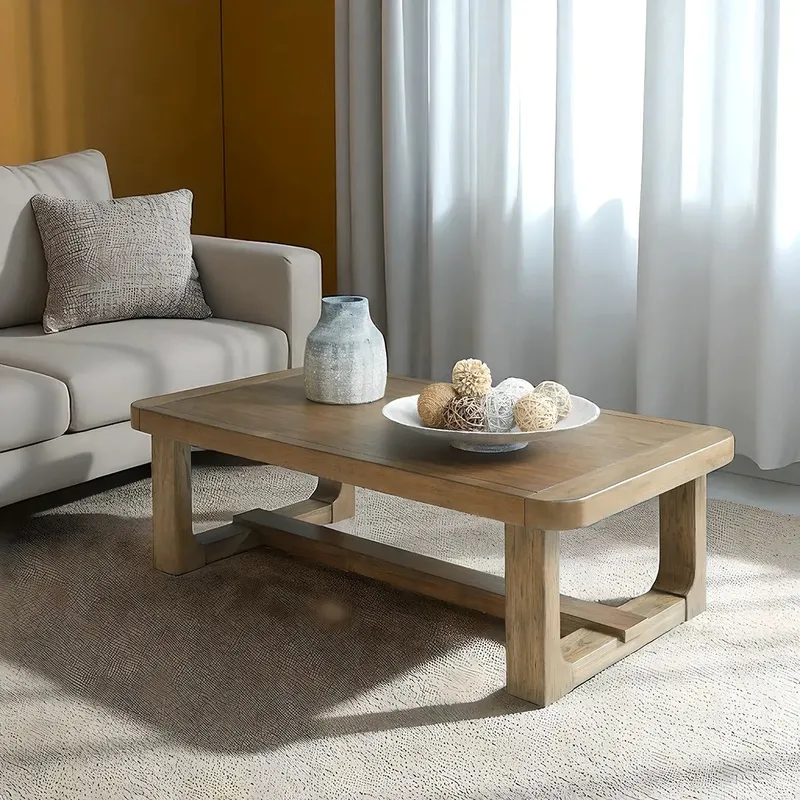 Natural Oak Wooden Coffee Table Minimalist